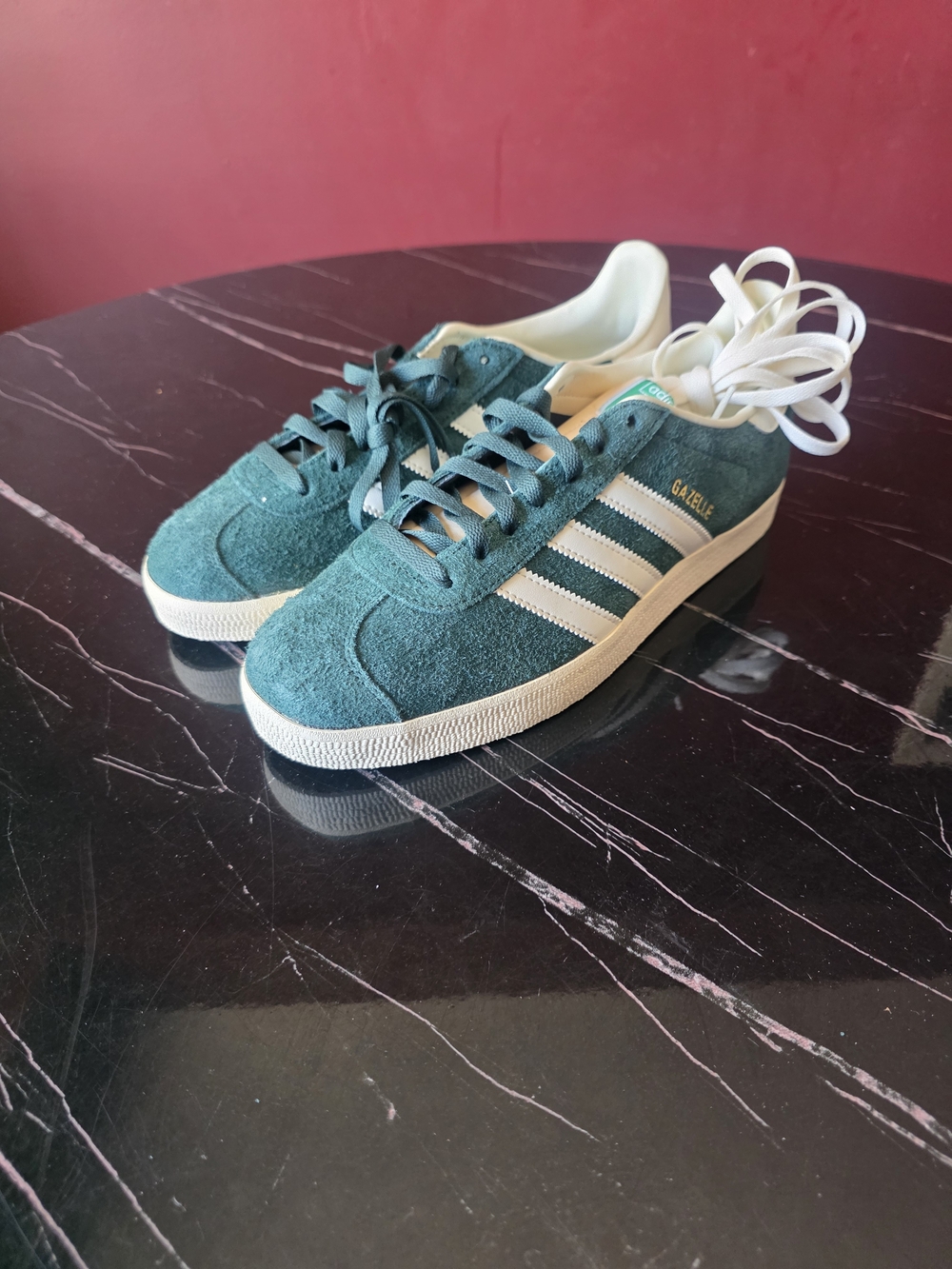 Men's Adidas Gazelle Suede Sneakers in Teal Green